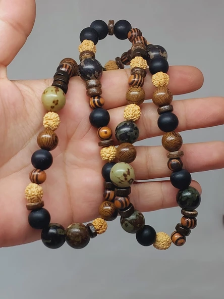 Ahşap Tasarım Unisex Otantik Kolye (51478) - Resim 3