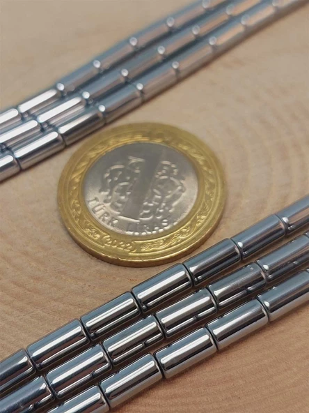 Bileklik Boy Hematit Taşı Yarım Dizi 3.5*8mm (48202) (18CM UZUNLUĞUNDADIR) - 2