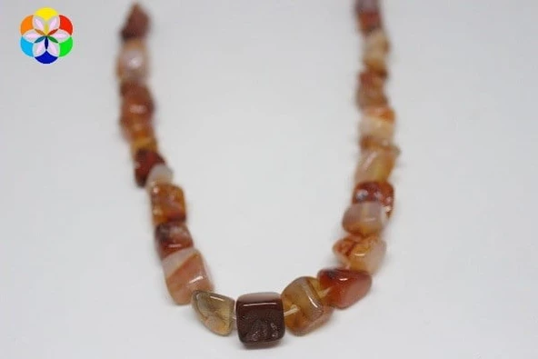 Bileklik Boy Akik Açık Kahverengi Tımbıl Taşlar Yarım Dizi (18CM UZUNLUĞUNDADIR) ürün görseli