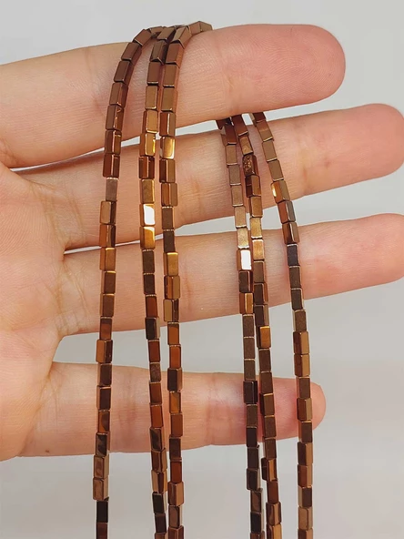 Bileklik Boy Hematit Taşı Dizi 2*4mm (49664) Yarım Dizi (17CM UZUNLUĞUNDADIR)
