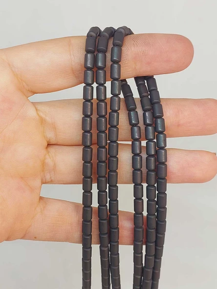 Bileklik Boy Hematit Taşı Yarım Dizi 4*5.5mm (48144) (18CM UZUNLUĞUNDADIR) ürün görseli