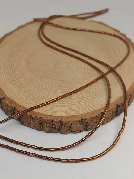 Bileklik Boy Hematit Taşı Yarım Dizi 2*4mm (48156) (18CM UZUNLUĞUNDADIR) - Resim 3