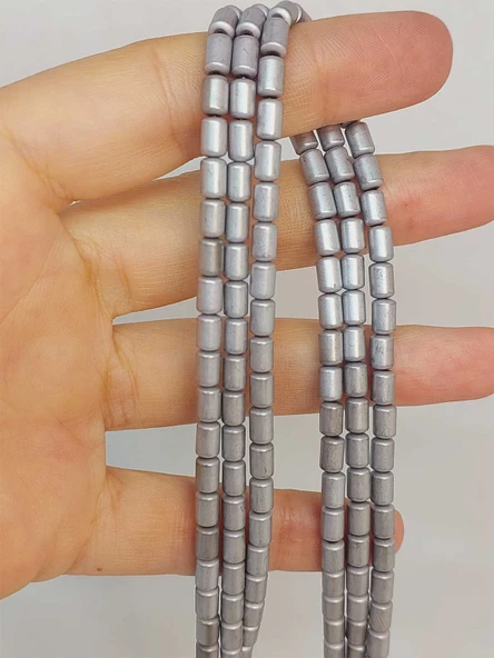 Bileklik Boy Hematit Taşı Yarım Dizi 4*5.5mm (48132) (18CM UZUNLUĞUNDADIR)