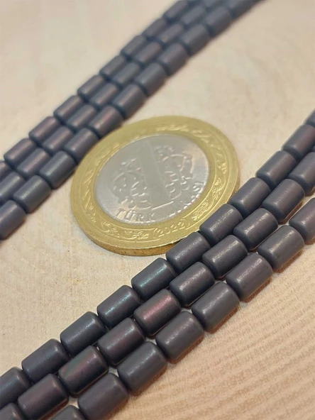 Bileklik Boy Hematit Taşı Yarım Dizi 4*5.5mm (48144) (18CM UZUNLUĞUNDADIR) - Resim 2