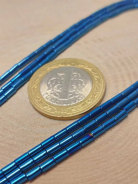 Bileklik Boy Hematit Taşı Yarım Dizi 2*4mm (48154) (18CM UZUNLUĞUNDADIR) - 2