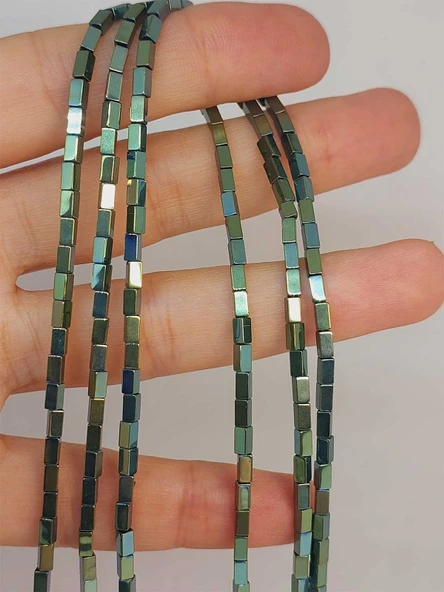 Bileklik Boy Hematit Taşı Dizi 2*4mm (49666) Yarım Dizi (17CM UZUNLUĞUNDADIR)