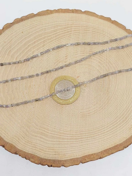 Bileklik Boy Labradorit Taşı Küp Şekilli Dizi 2mm (51142) Yarım Dizi (17CM UZUNLUĞUNDADIR) - Resim 2