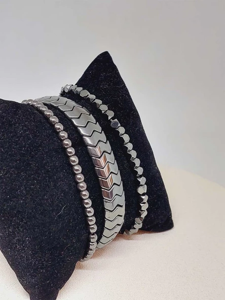 Hematit Tasarım Unisex Bileklik (3lü Set) (51572) - Resim 5