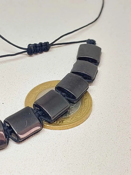 Hematit Taşı Makrome Tasarım Bileklik (51588) - 7