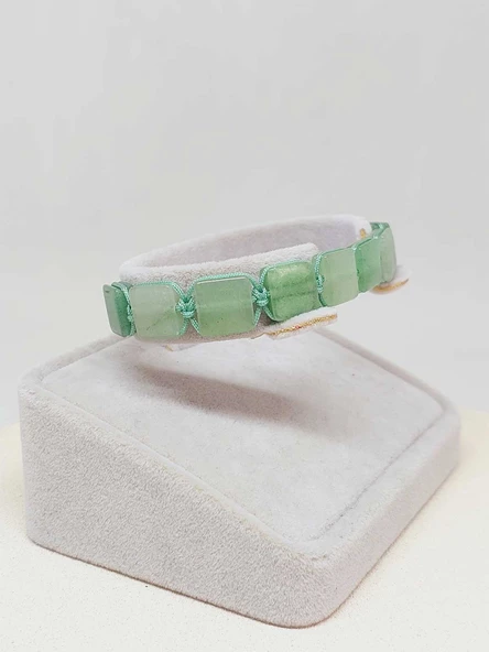 Aventurin Taşı Makrome Tasarım Bileklik (51586) - Resim 4