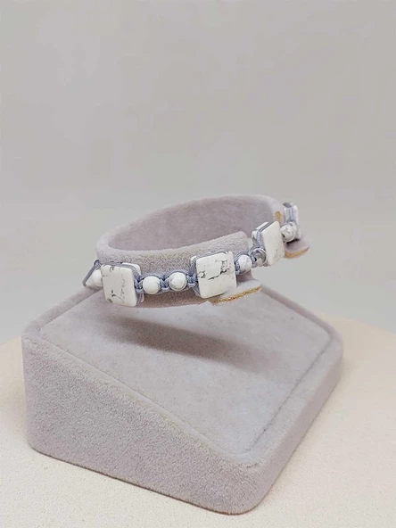 Havlit Taşı Makrome Tasarım Bileklik (51582) - Resim 4