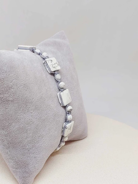 Havlit Taşı Makrome Tasarım Bileklik (51582) - Resim 5