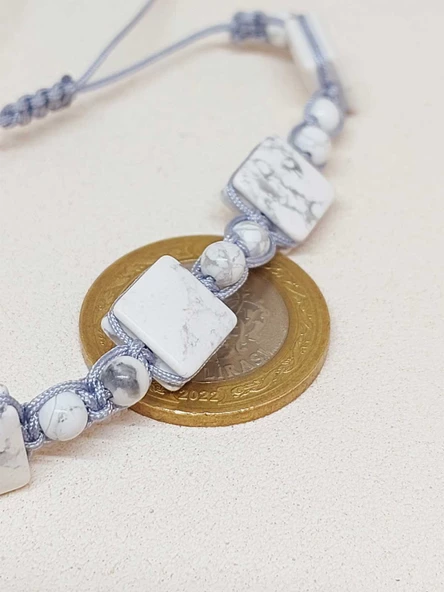 Havlit Taşı Makrome Tasarım Bileklik (51582) - Resim 7