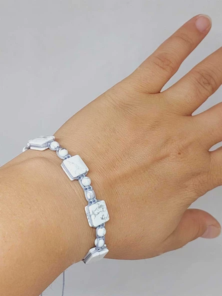 Havlit Taşı Makrome Tasarım Bileklik (51582) ürün görseli 1