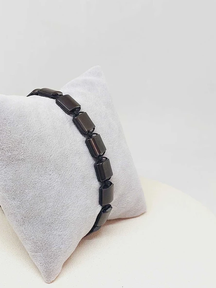 Hematit Taşı Makrome Tasarım Bileklik (51588) - 4