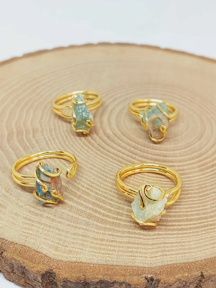 Amazonit Taşı Ayarlanabilir Yüzük (51696)