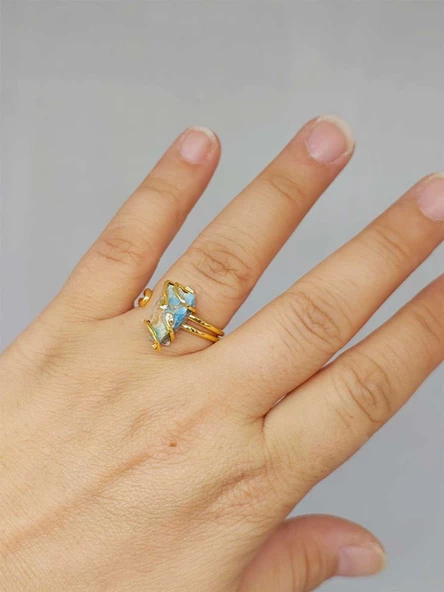 Amazonit Taşı Ayarlanabilir Yüzük (51696) - 2