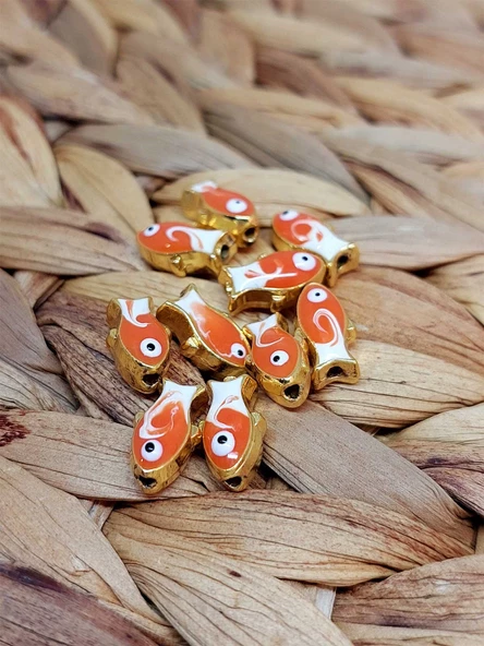 Altın Kaplama Turuncu Balık Ara Aparat/2 adet (51780) - Resim 3