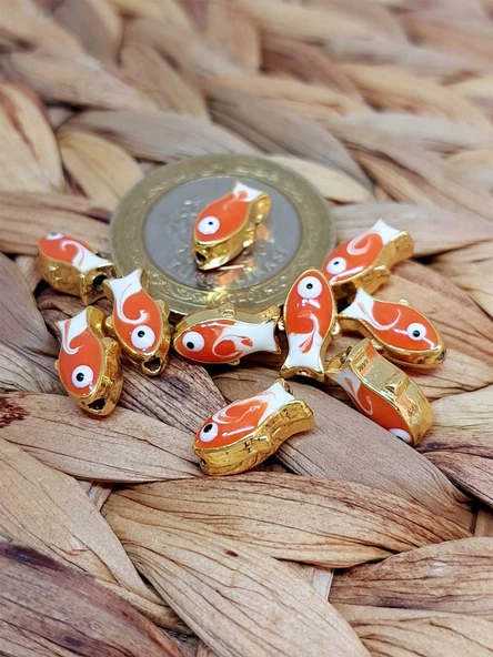 Altın Kaplama Turuncu Balık Ara Aparat/2 adet (51780) - Resim 2