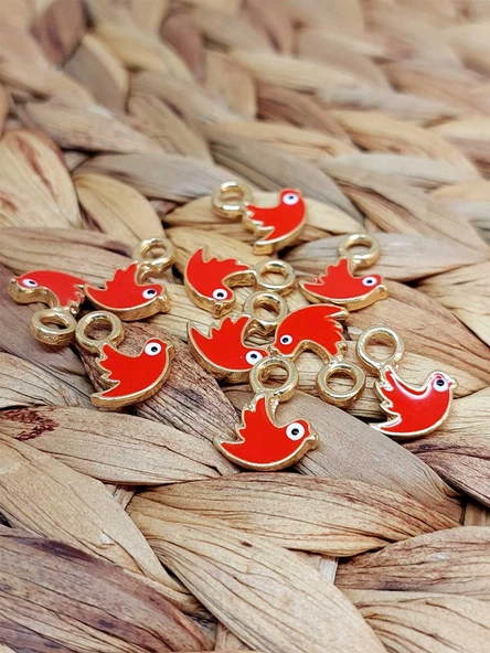 Altın Kaplama Turuncu Kuş Aparat/2 adet (51778) - Resim 3