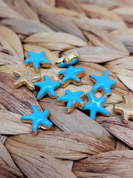 Altın Kaplama Mavi Yıldız Ara Aparat/2 adet (51866) ürün görseli