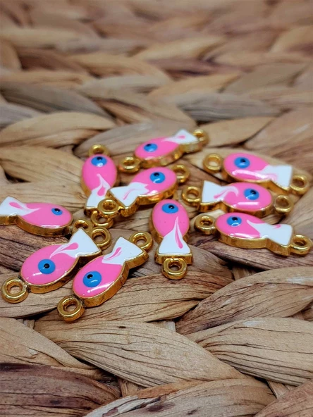 Altın Kaplama Pembe Balık Aparat/2 adet (51876) - Resim 3