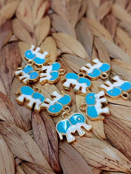 Altın Kaplama Turkuaz Fil Aparat/2 adet (51814)