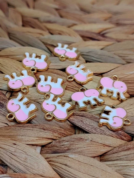 Altın Kaplama Pembe Fil Aparat/2 adet (51816) - Resim 3