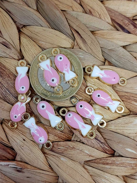 Altın Kaplama Pembe Balık Aparat/2 adet (51874) - Resim 2