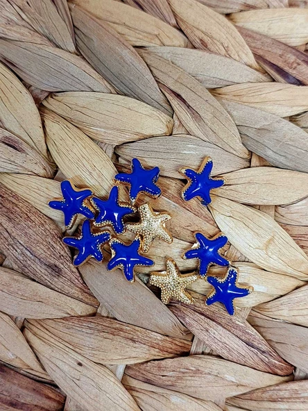 Altın Kaplama Lacivert Yıldız Ara Aparat/2 adet (51872) - 3