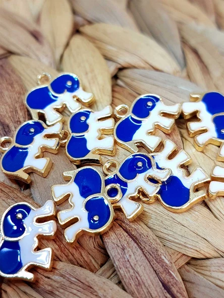 Altın Kaplama Lacivert Fil Aparat/2 adet (51812) ürün görseli 1