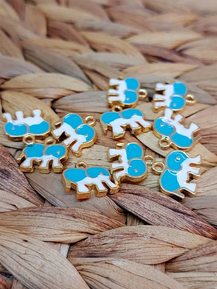 Altın Kaplama Turkuaz Fil Aparat/2 adet (51814) - 3