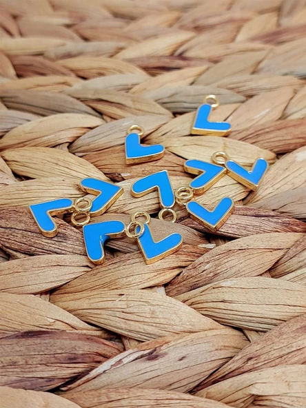 Altın Kaplama Mavi Kalp Aparat/2 adet (51798) - Resim 3