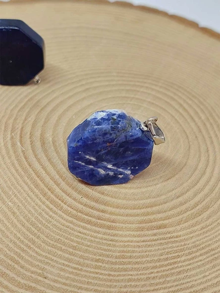 Sodalit Taşı Sekizgen Kolye Ucu (51948) - Resim 4
