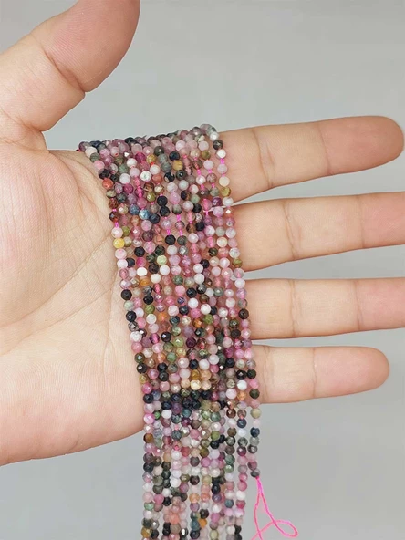 Turmalin Taşı Faset Kesim 3mm Dizi (51934) ürün görseli