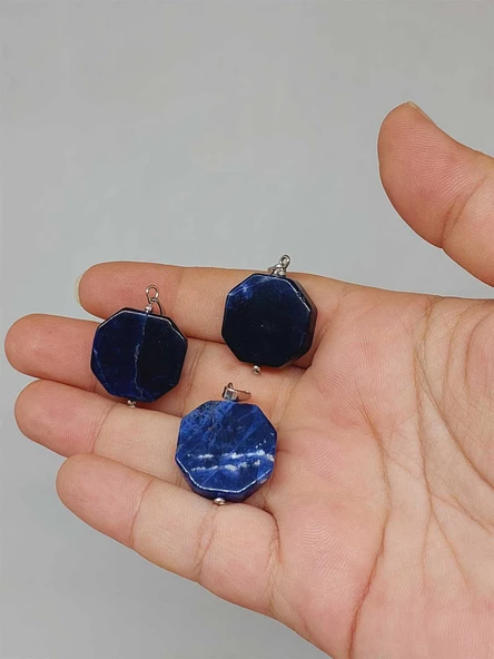 Sodalit Taşı Sekizgen Kolye Ucu (51948) ürün görseli