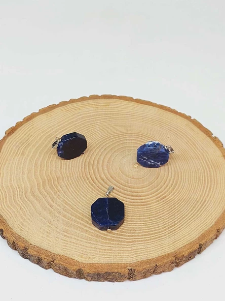 Sodalit Taşı Sekizgen Kolye Ucu (51948) - Resim 3