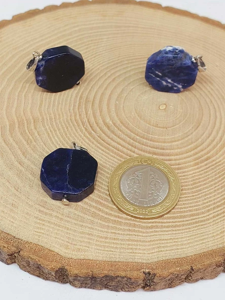 Sodalit Taşı Sekizgen Kolye Ucu (51948) - Resim 2