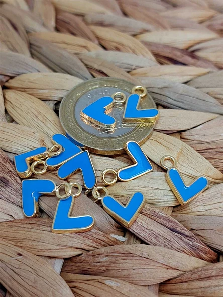 Altın Kaplama Mavi Kalp Aparat/2 adet (51798) - Resim 2