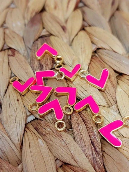 Altın Kaplama Pembe Kalp Aparat/2 adet (51808) - 3