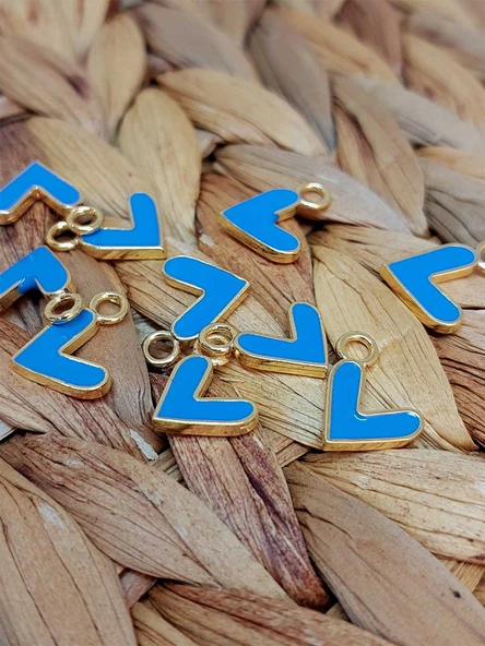 Altın Kaplama Mavi Kalp Aparat/2 adet (51798) ürün görseli 1