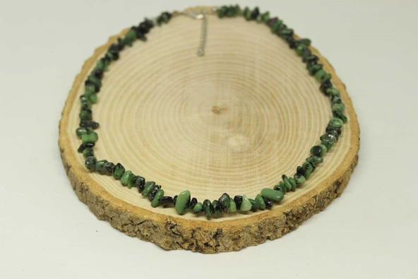 Anyolit (Rubizoit, Rubyzoisit) Taşı Küçük Taşlar Kolye (22190) - Resim 3