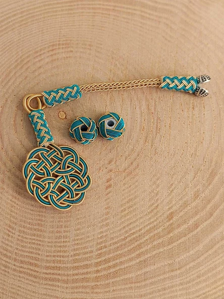 Bakır El İşi Kazaz Püskül & 2 Habbeli Takım (52026) - Resim 2