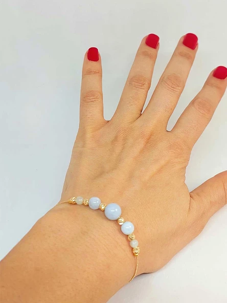 Akuamarin Taşı Tasarım Bileklik (52076) ürün görseli