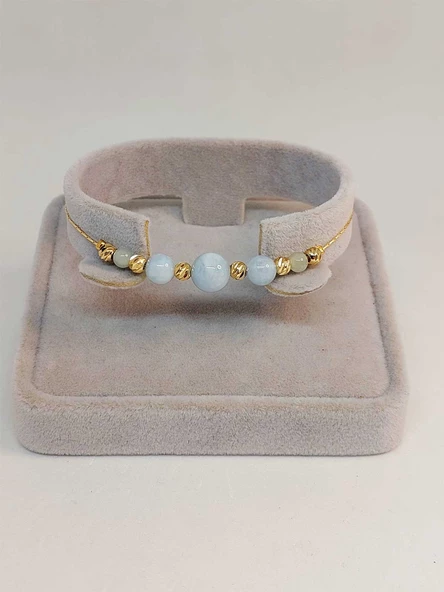 Akuamarin Taşı Tasarım Bileklik (52076) - Resim 3