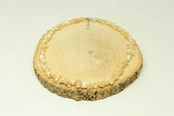 Sedef Taşı Karamel Küçük Taşlar Kolye (22235) - 3