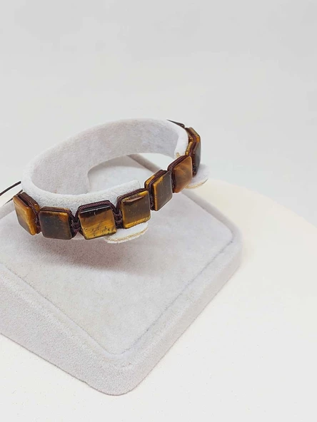 Kaplan Gözü Taşı Makrome Tasarım Bileklik (51894) - Resim 6