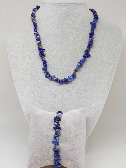 Lapis Taşı Küçük Taşlar Kolye & Bileklik Seti (52190)