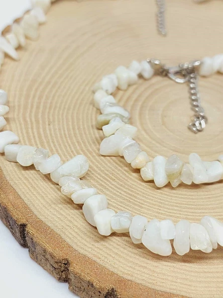 Ay Taşı Küçük Taşlar Kolye & Bileklik Seti (52160) - 2