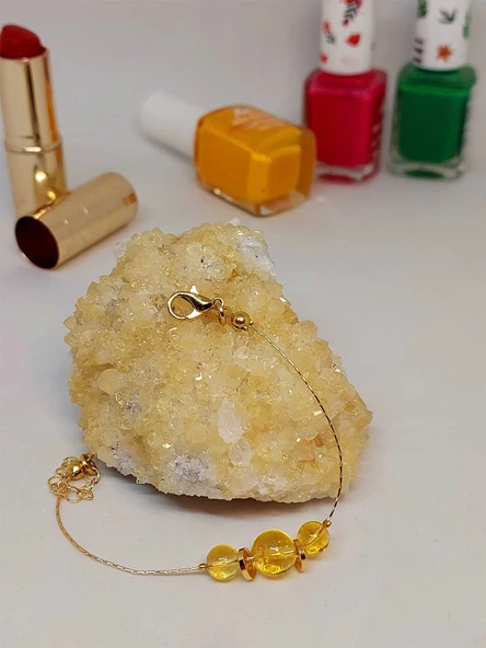 Sitrin Taşı Tasarım Bileklik (52100) - Resim 3